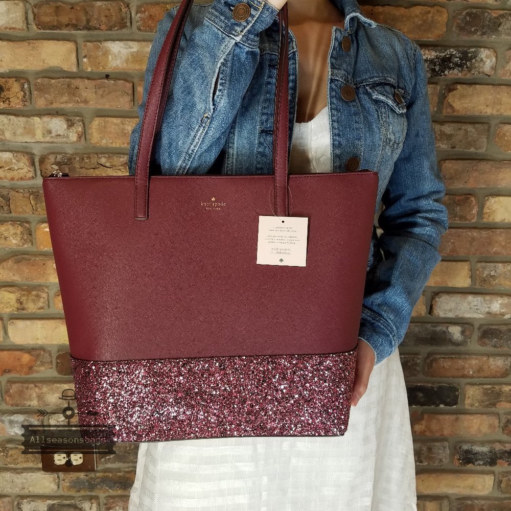 Kate spade PENNY greta court LARGE tote Cherry